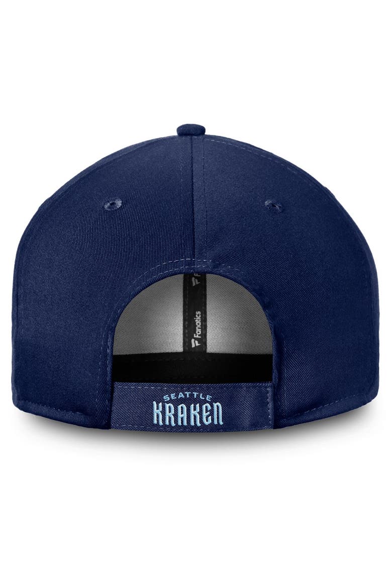 Men's Fanatics Branded Deep Sea Blue Seattle Kraken Core Secondary Logo Adjustable Hat, Alternate, color, Navy