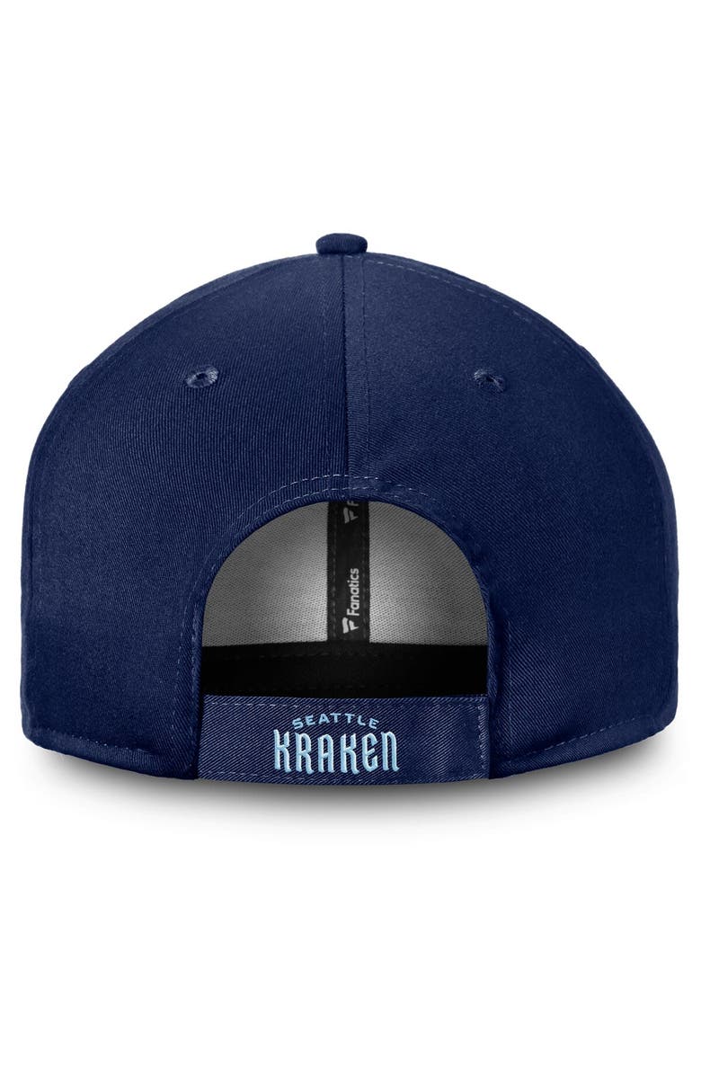 FANATICS Men's Fanatics Branded Deep Sea Blue Seattle Kraken Core Secondary Logo Adjustable Hat, Alternate, color, Navy