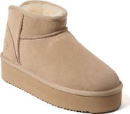 Dearfoams Fireside Kingston Genuine Shearling Platform Bootie