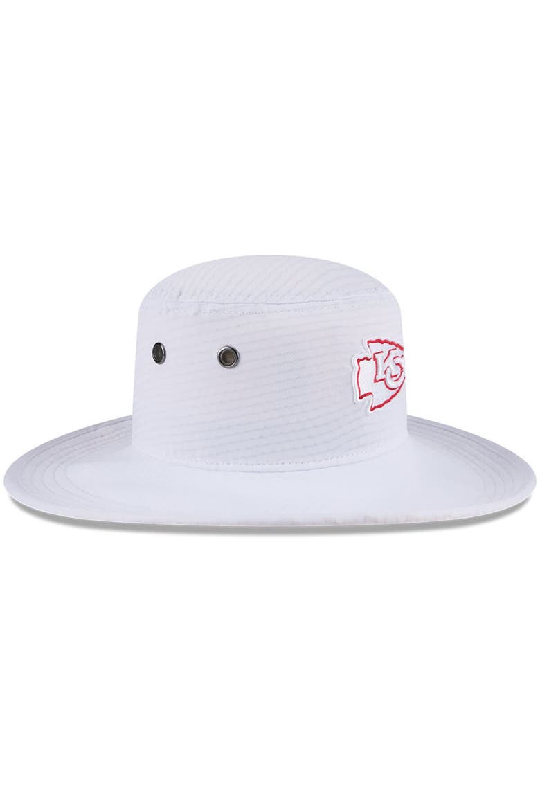 Men's New Era White Kansas City Chiefs 2024 NFL Training Camp Panama Bucket Hat, Alternate, color, White