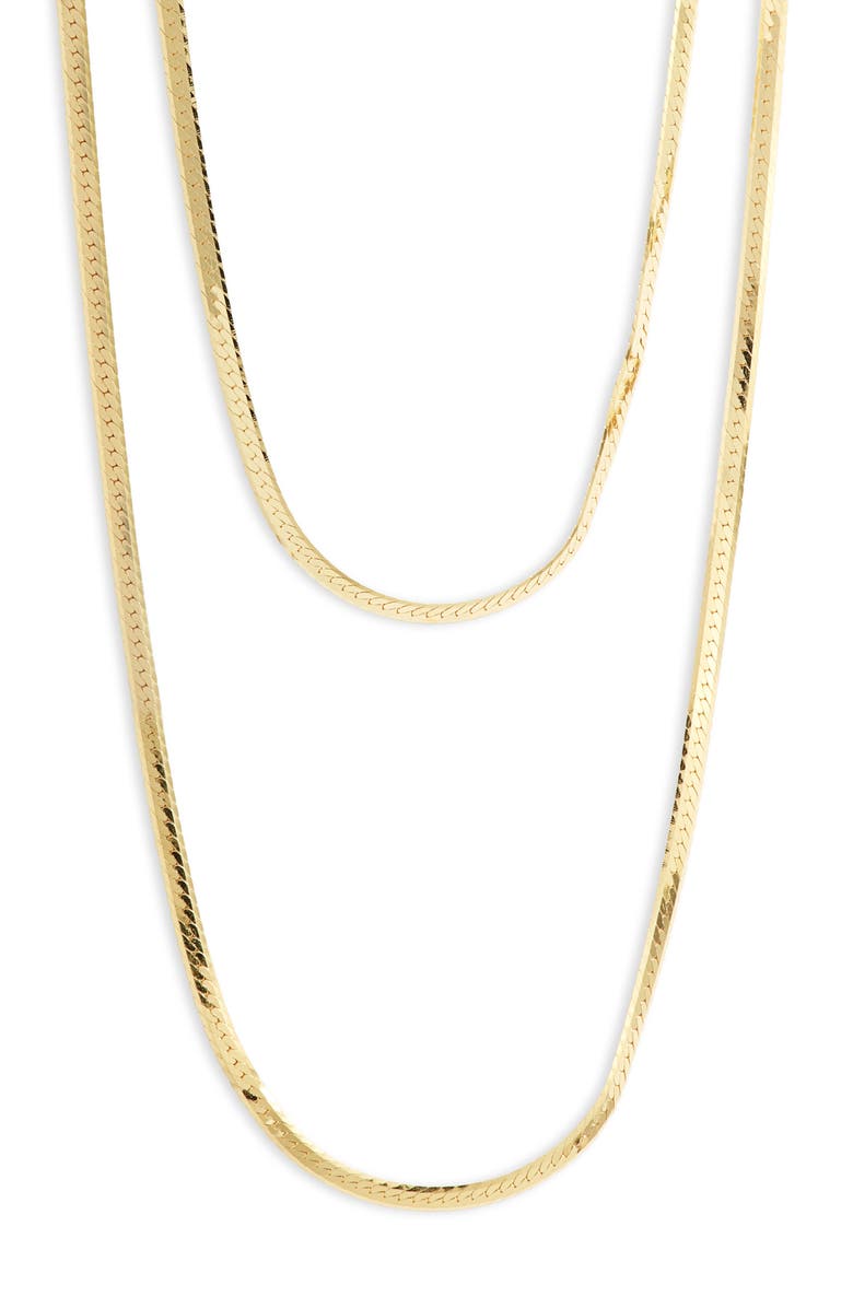 Argento Vivo Sterling Silver Double Layer Herringbone Chain Necklace, Main, color,