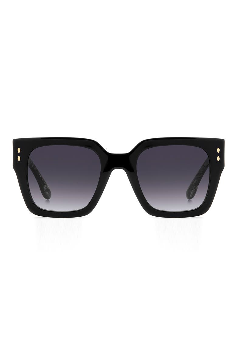 52mm Gradient Square Sunglasses, Main, color, BLACK MARBLE GREY/ VIOLET SF