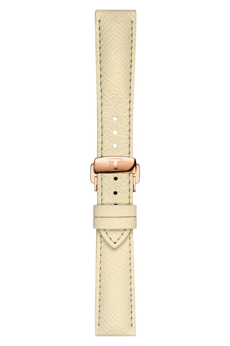 Chemin des Tourelles Powermatic 80 Leather Strap Watch, 34mm, Alternate, color, WHITE