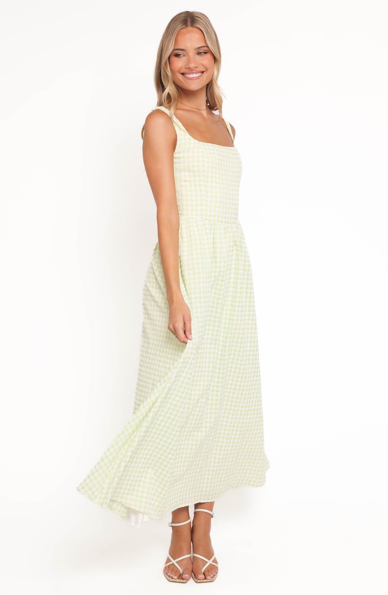 Petal & Pup Amberlyn Gingham Sleeveless Maxi Dress, Alternate, color, Green Gingham