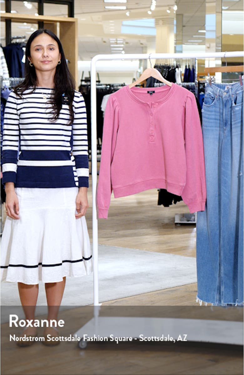 Mariana Balloon Sleeve Cotton French Terry Henley Sweatshirt, sales video thumbnail