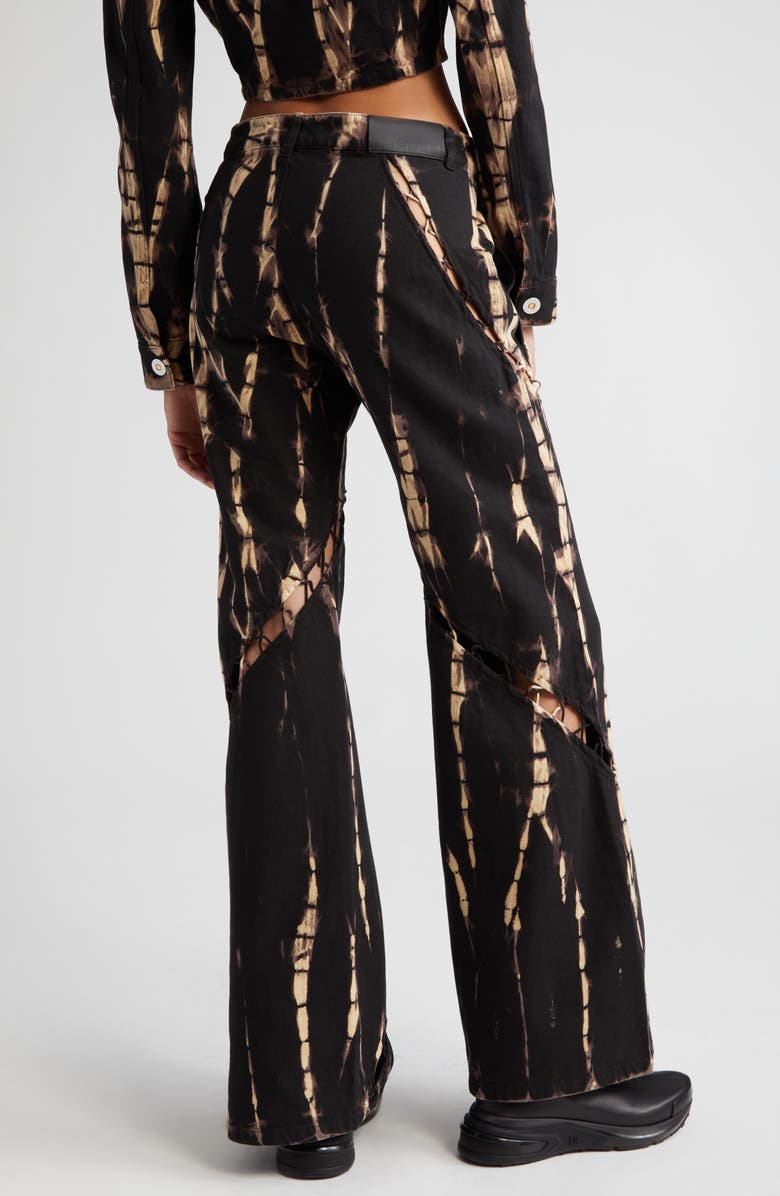 Dion Lee Tie Dye Spiral Laced Denim Pants, Alternate, color, 