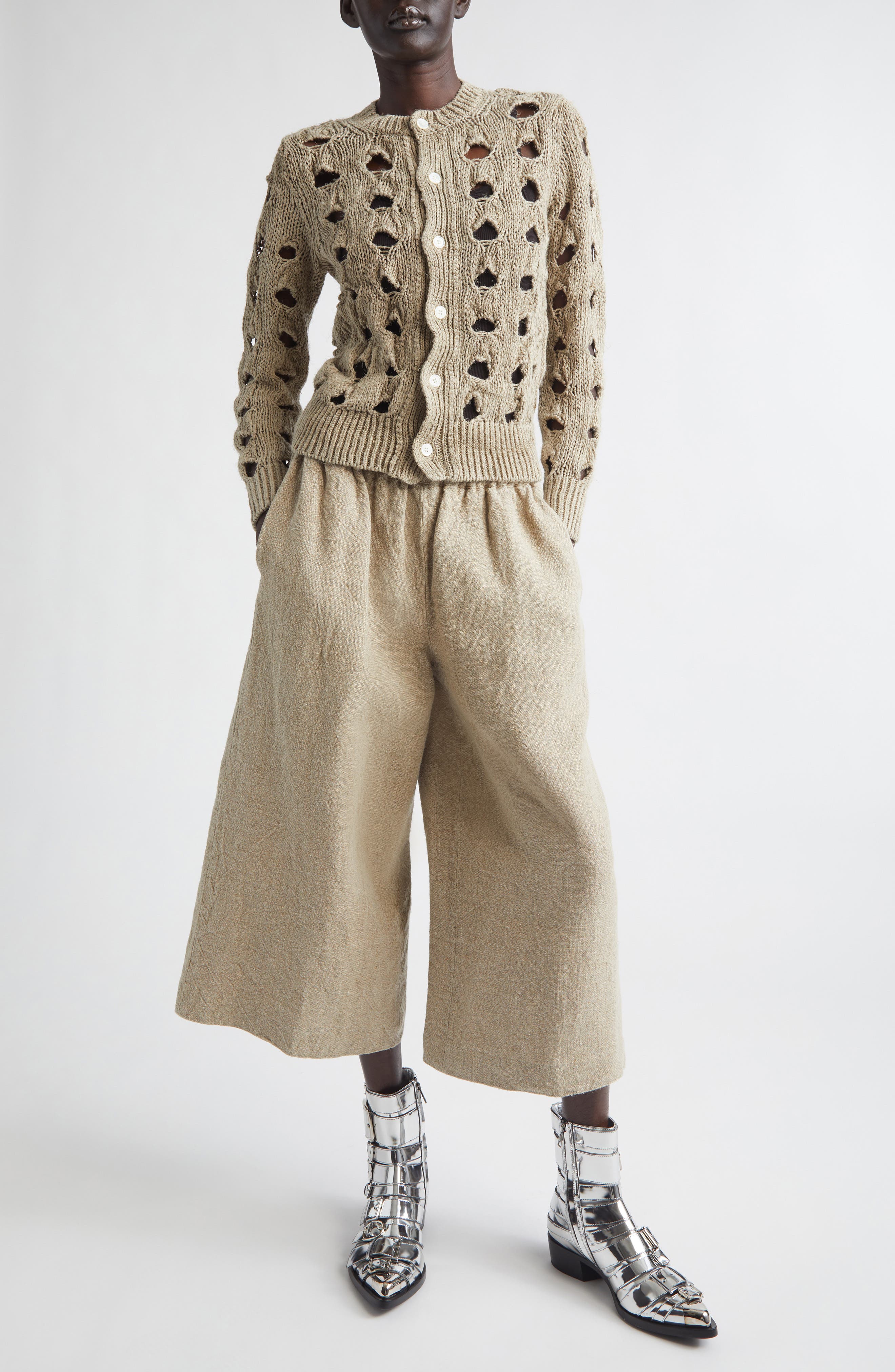 Hemp Open Stitch Cardigan - image 2