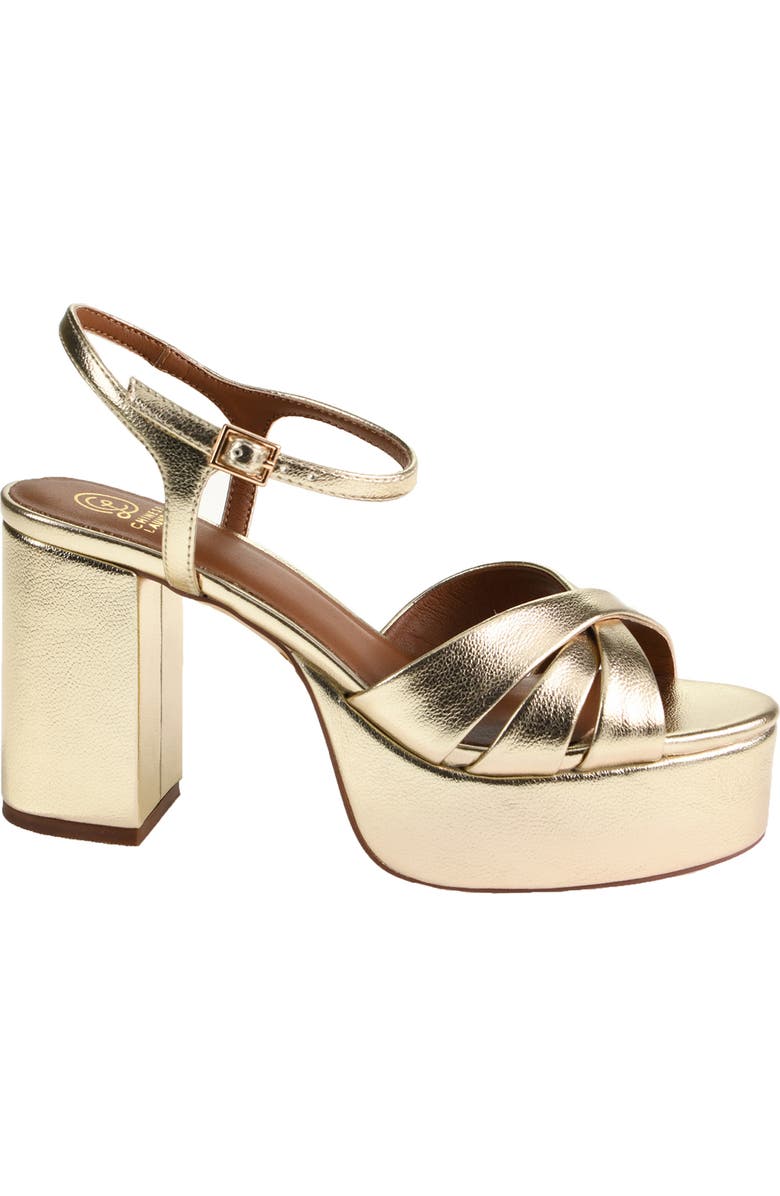 Chinese Laundry Tessa Metallic Ankle Strap Platform Sandal, Alternate, color, Light Gold