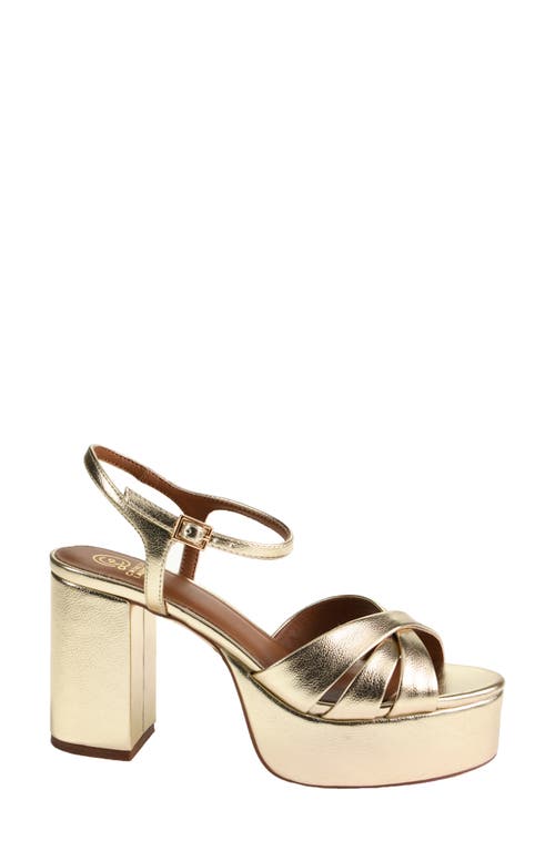 Chinese Laundry Tessa Metallic Ankle Strap Platform Sandal In Gold