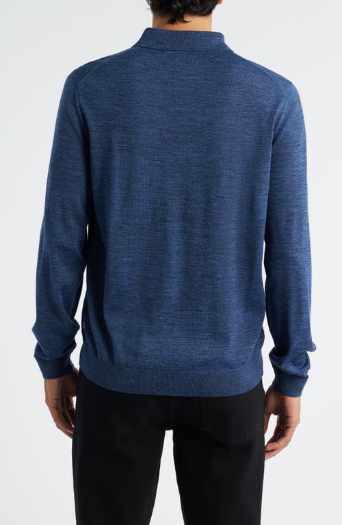 Hugo Boss Boss Lancione Wool Polo Sweater In Blue