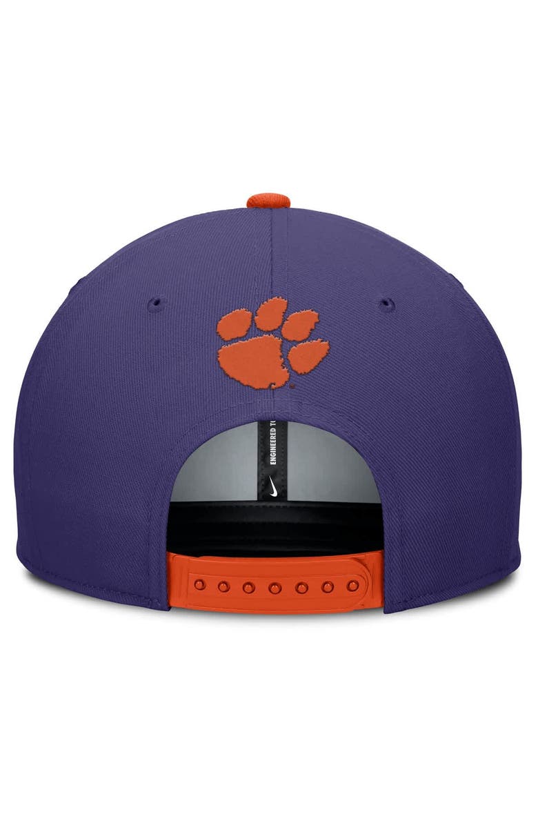 Nike Men's Nike Purple/Orange Clemson Tigers 2025 Sideline Campus Pro Local Snapback Hat, Alternate, color, Purple
