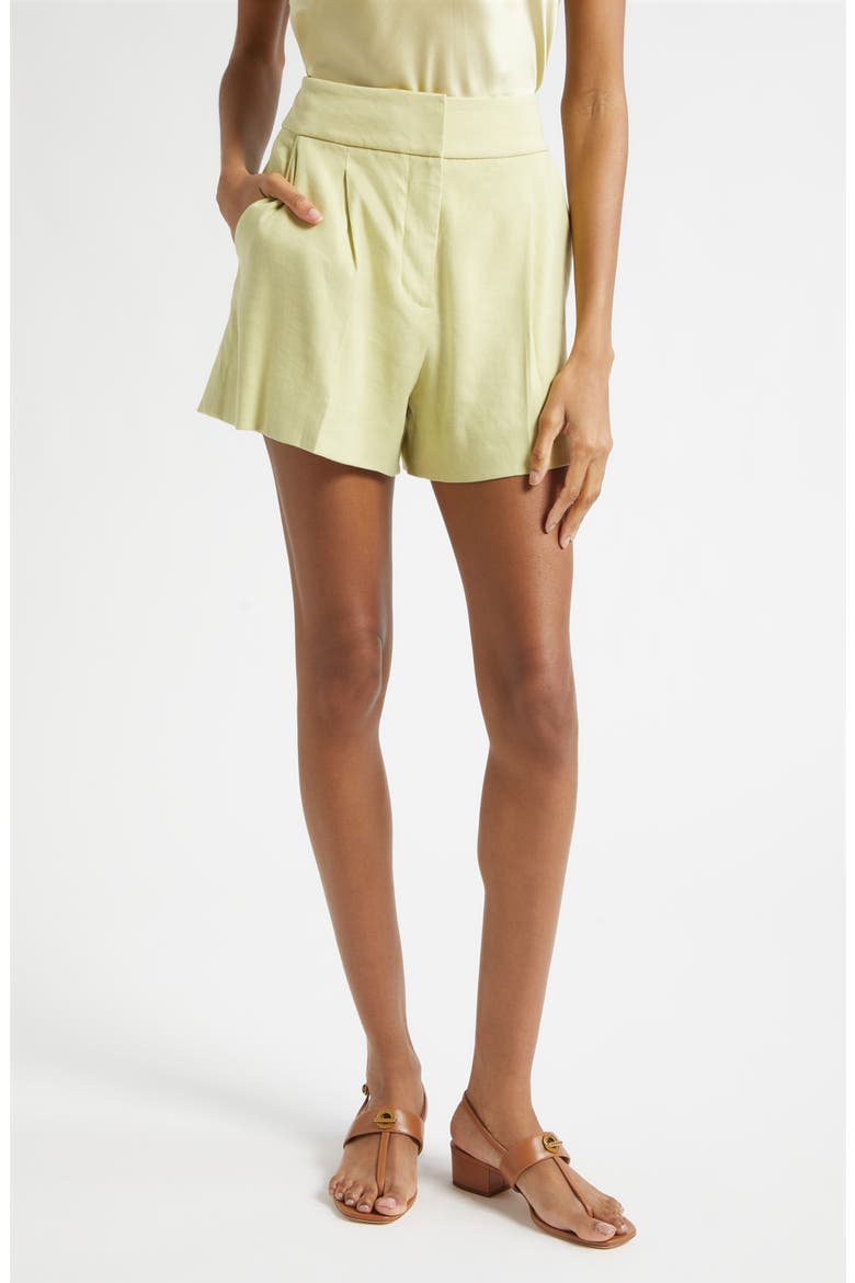 Haina Linen Blend Shorts, Main, color, PISTACHIO
