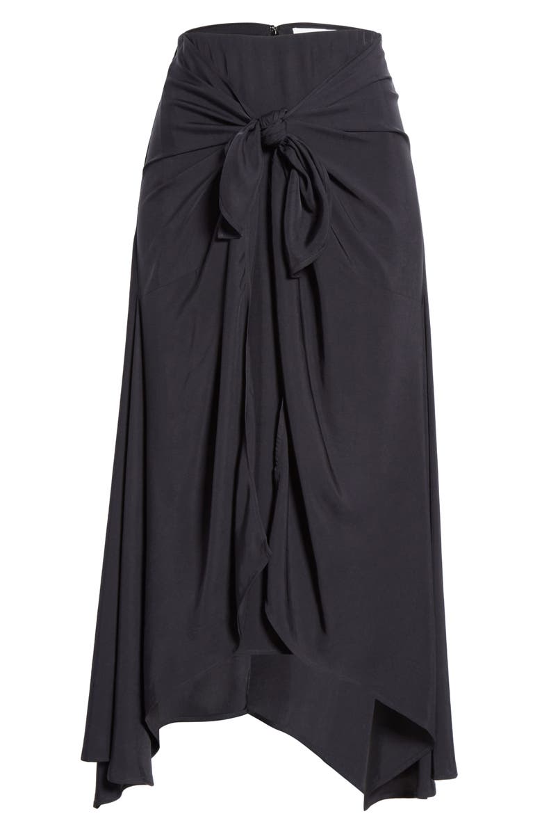 Vince Tie Front Asymmetrical Hem Skirt, Alternate, color,