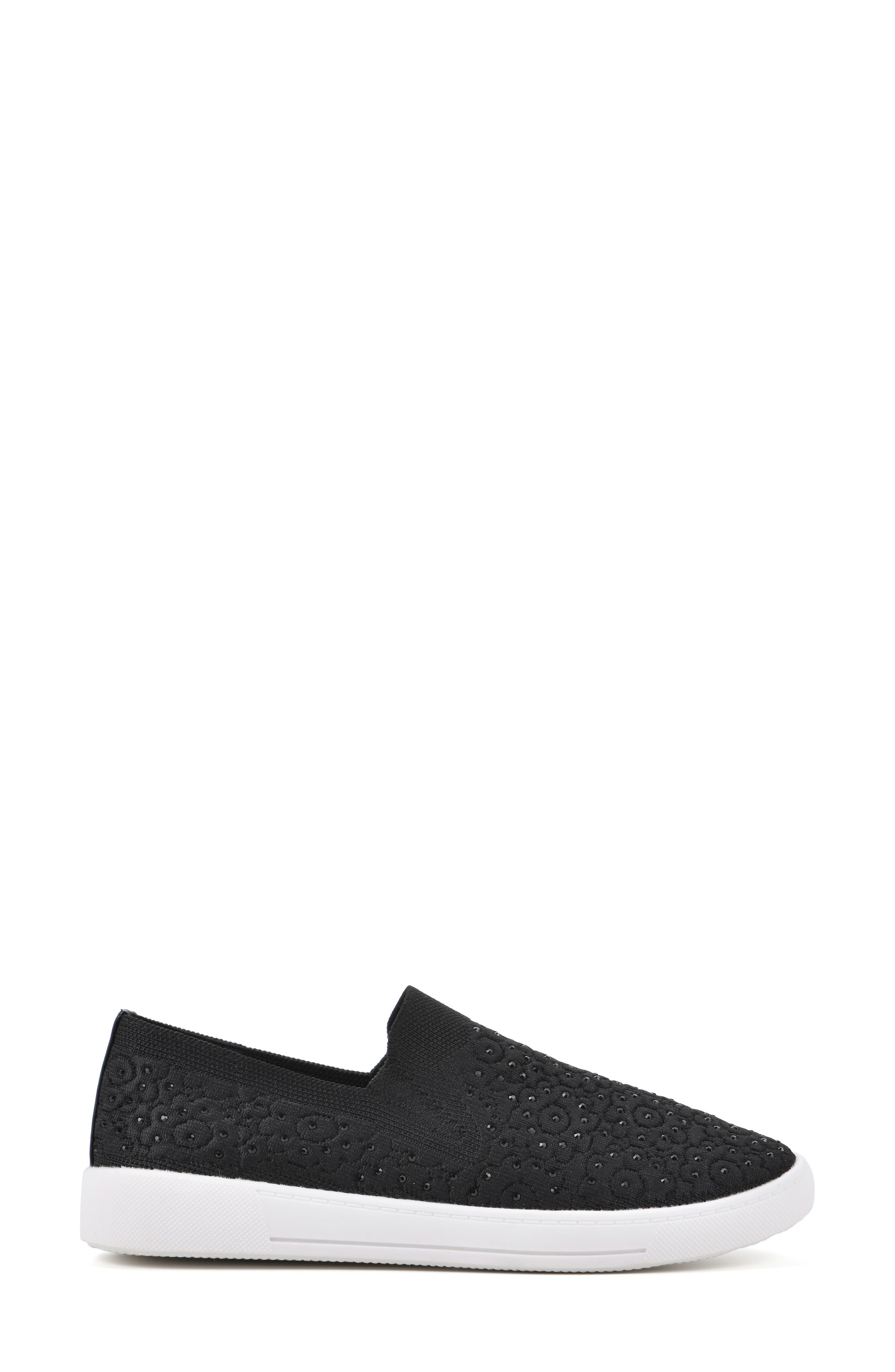 White Mountain Footwear Unit Knit Slip-On Sneaker, Alternate, color, Black/ Fabric