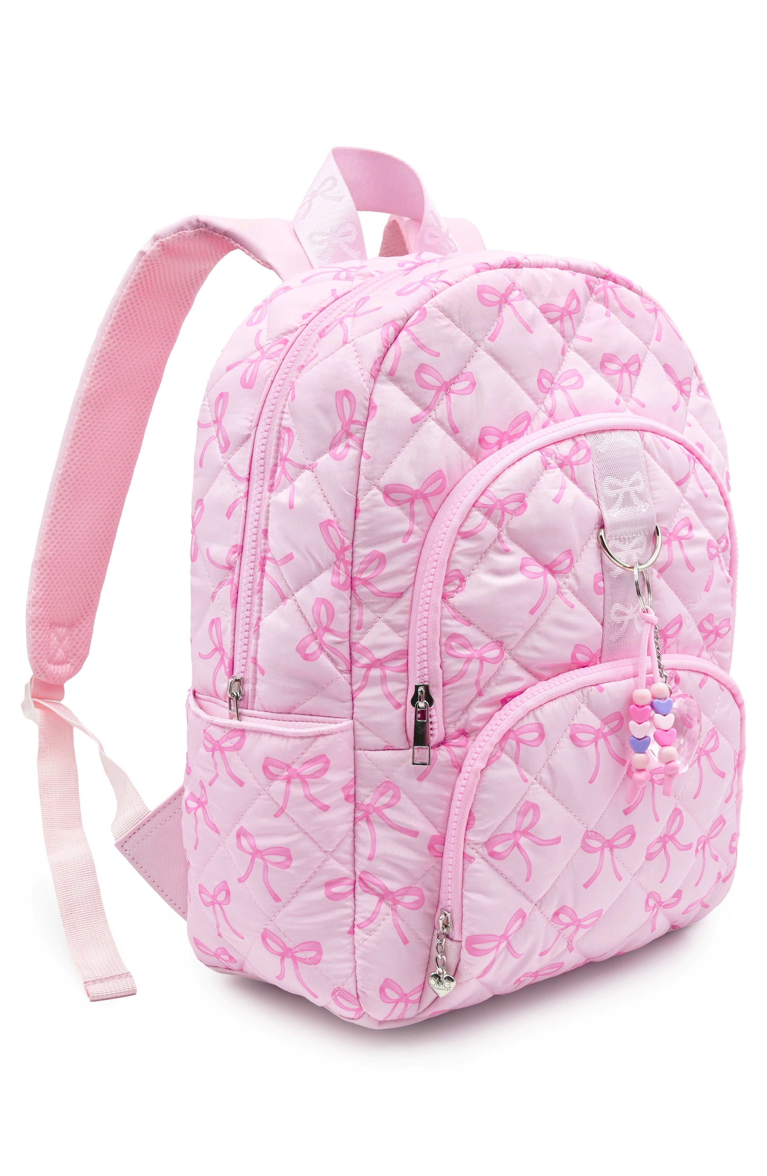 Large Bow Quilted Backpack, Alternate, color, LOLLIPOP