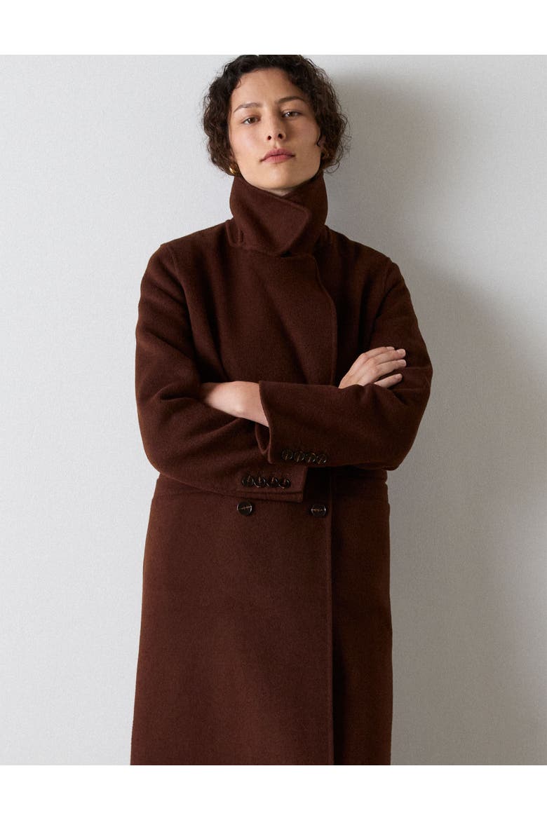 Relaxed Double Faced Midi Coat, Alternate, color, Brown