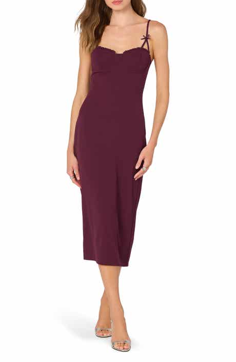 ASTR the Label Bow Strap Midi Dress