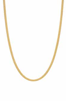 FUZION CREATIONS 10K Gold Smooth Herringbone Chain Necklace