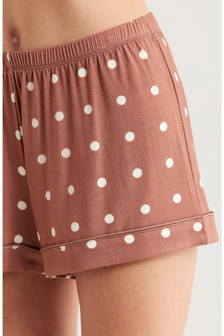 Moonlight Eco Short Pajamas, Alternate, color, BROWN SHARI DOT