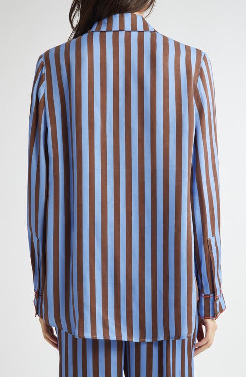 Stine Goya Long Sleeve Button Down Shirt In Embroidery Stripe In Embroidery Stripe