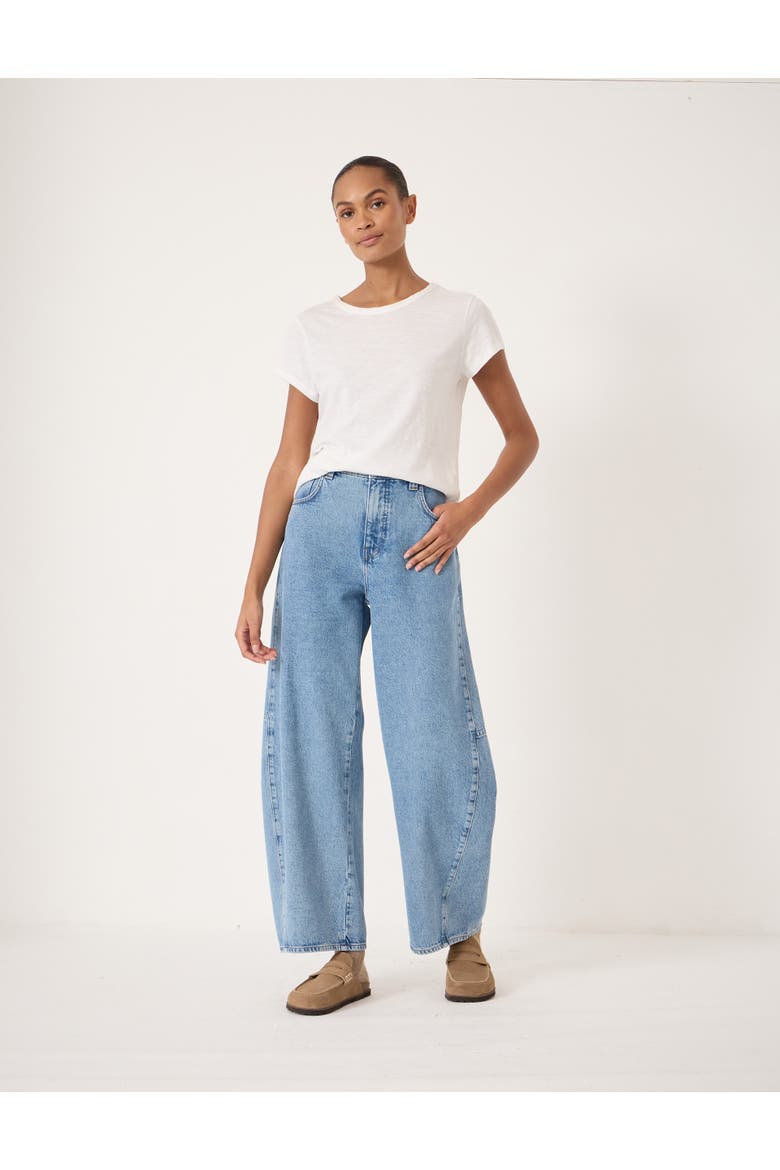 Bree Horseshoe Barrel Leg Jeans, Main, color, Classic Blue