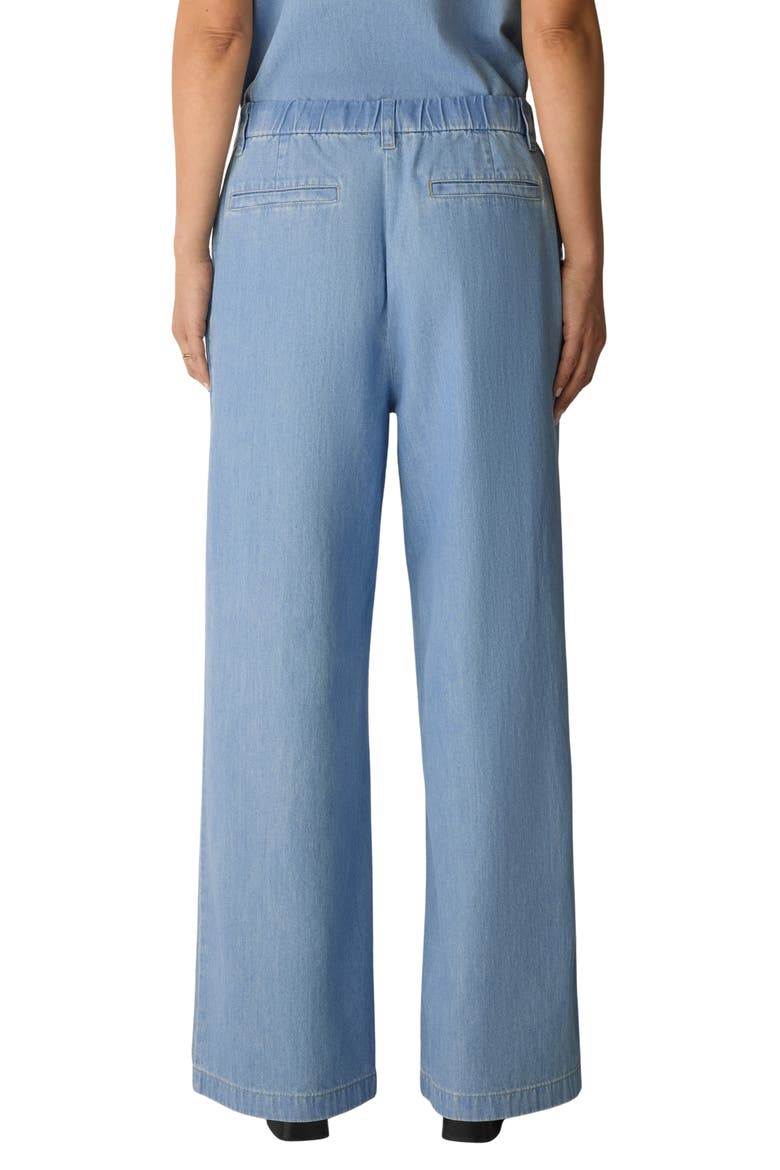 Wide Leg Organic Cotton Denim Pants, Alternate, color, LIGHT WASH