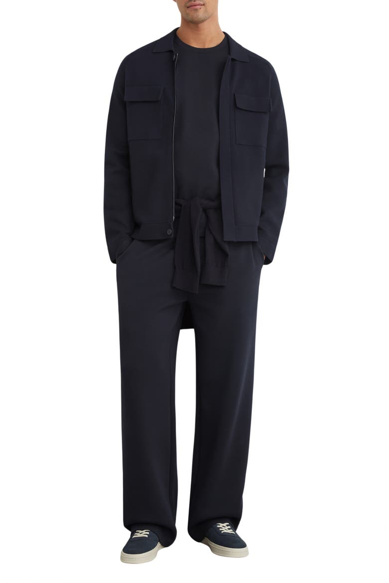 Fleetwood Full Zip Knitted Jacket, Alternate, color, NAVY