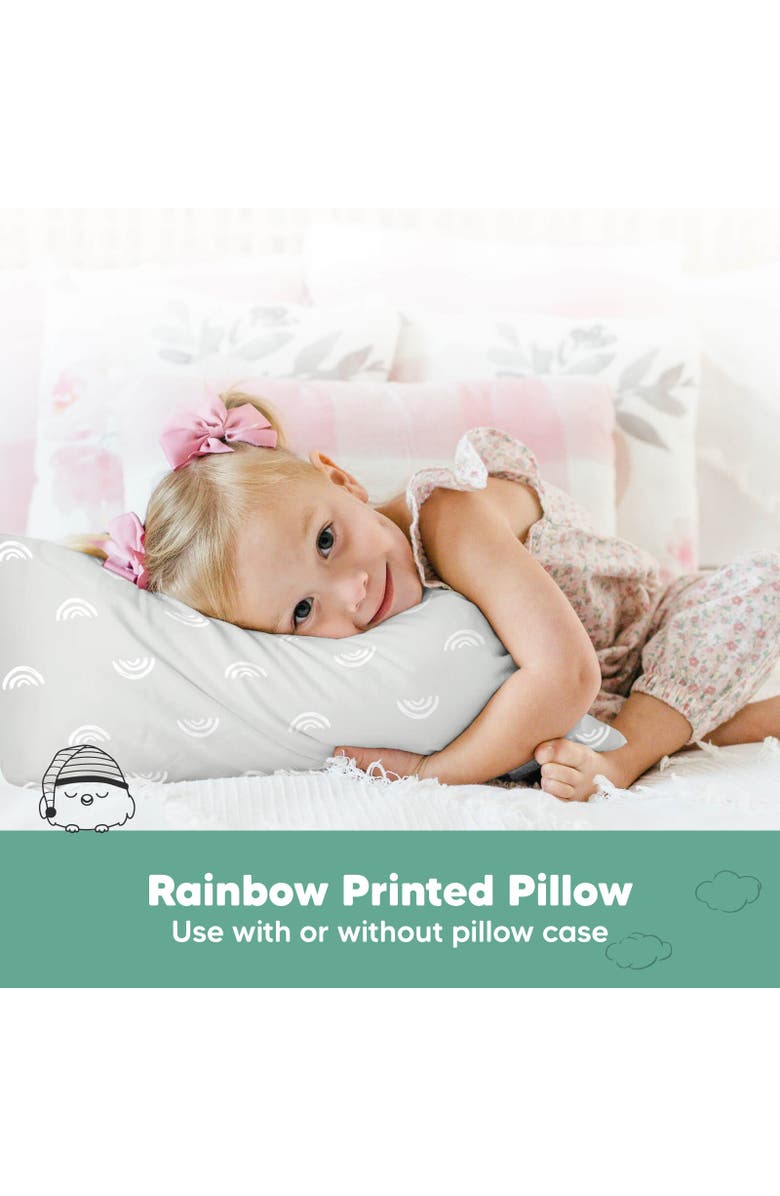 KeaBabies 1pk Toddler Pillow, Alternate, color, Gray Rainbow