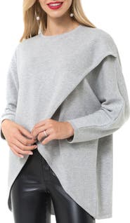 Accouchée Let Loose Crossover Long Sleeve Maternity/Nursing Knit Top