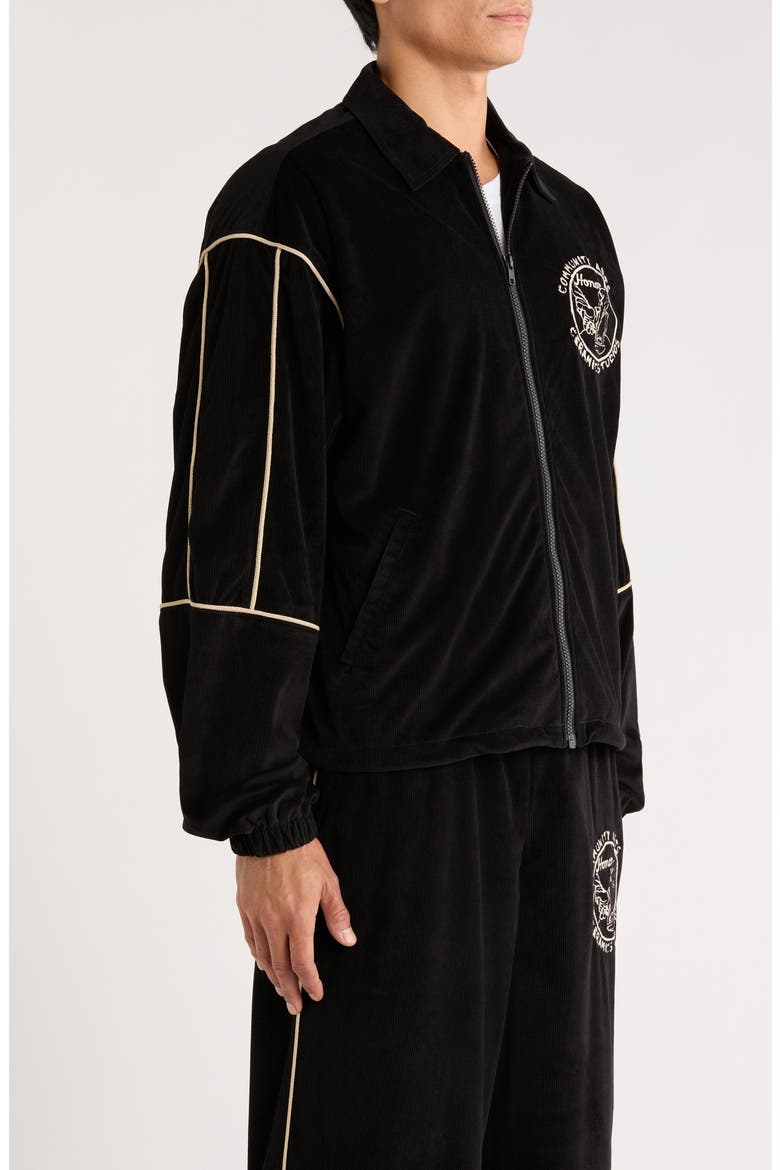 Piped Track Jacket, Alternate, color, BLACK