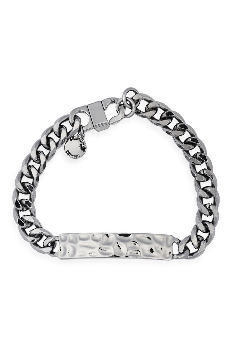 Men's Wide Bar Chain Bracelet, Alternate, color, HEMATITE
