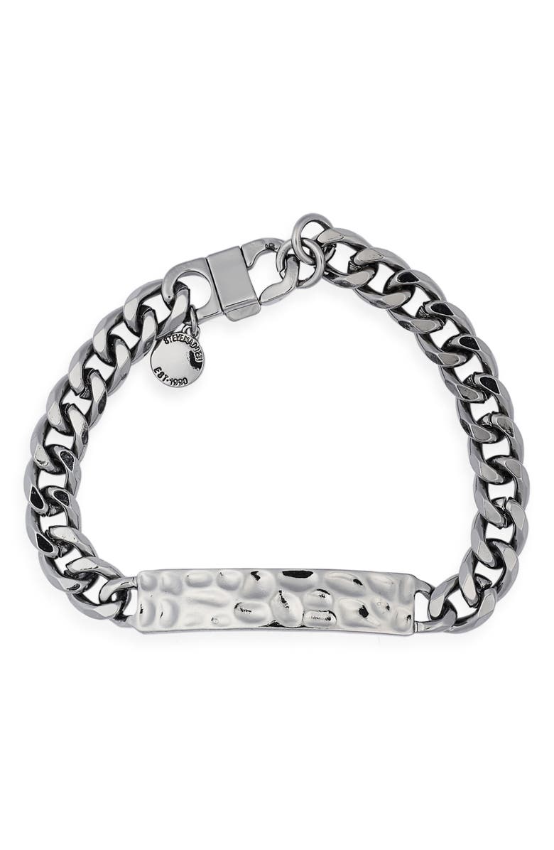 Steve Madden Men's Wide Bar Chain Bracelet, Alternate, color, Hematite