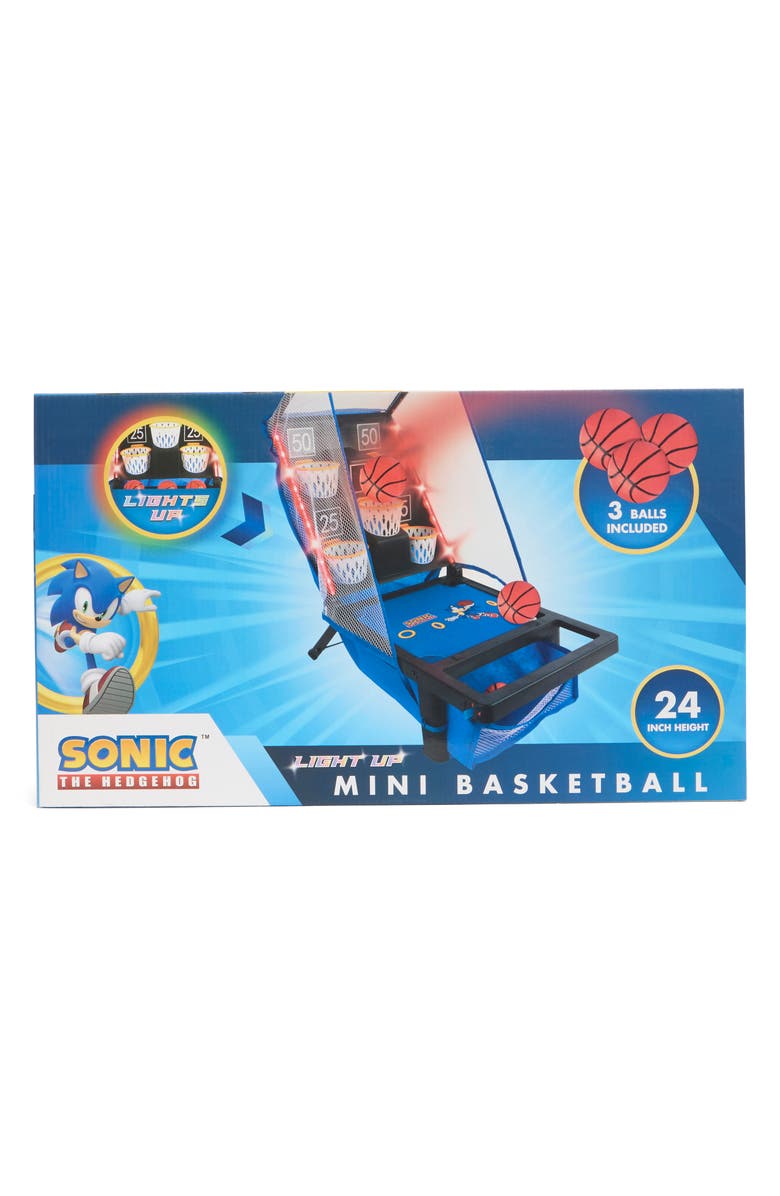 Sonic the Hedgehog Light Up Mini Basketball Tabletop Arcade Game, Main, color, Blue
