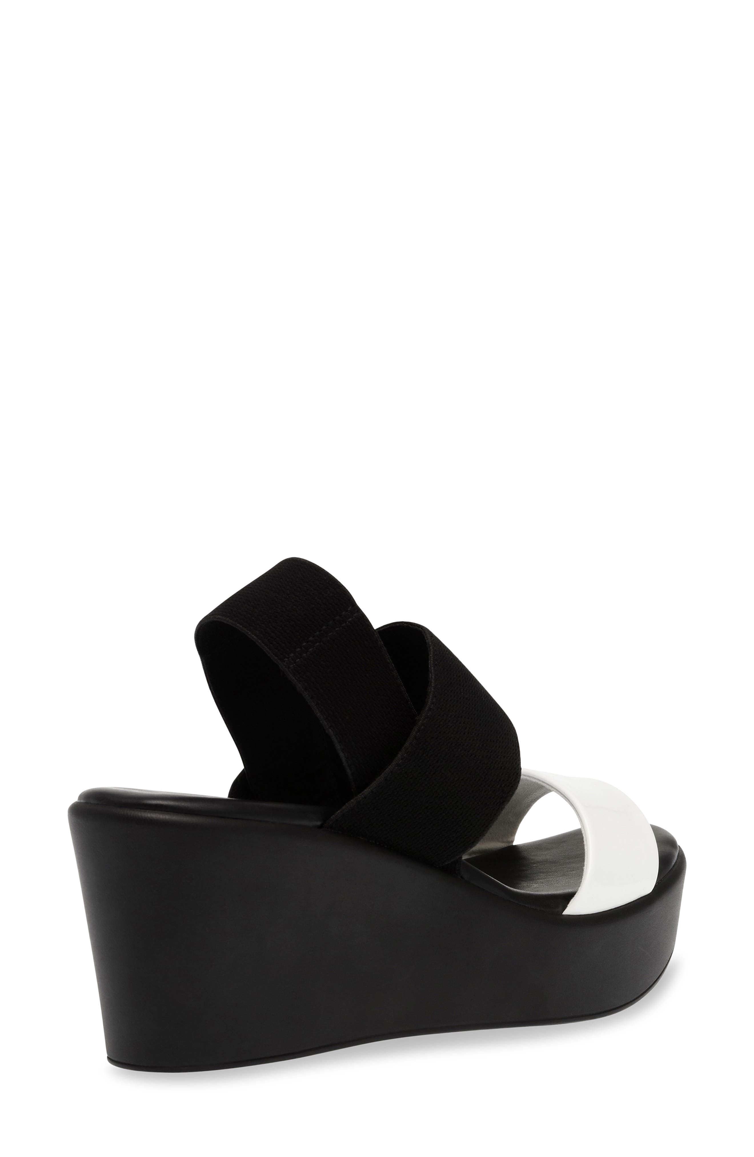 Praga Platform Wedge Sandal, Alternate, color, WHITE / BLACK