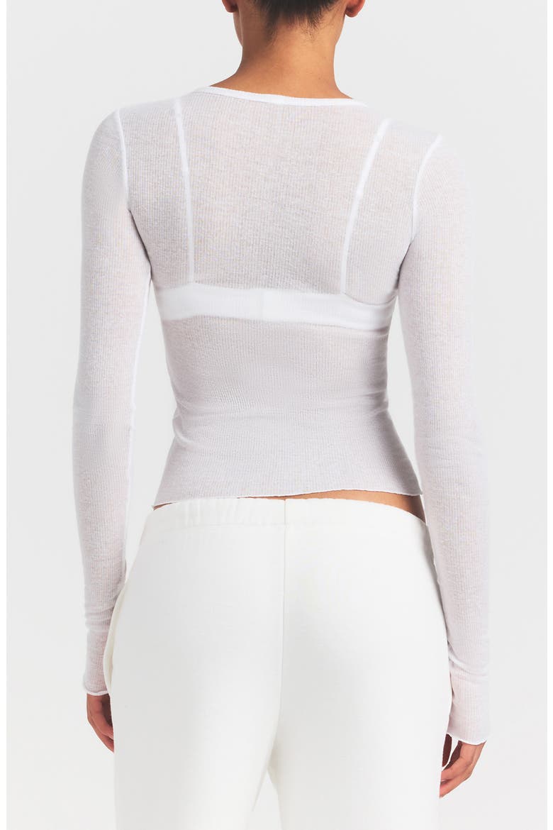 Sheer Cotton Blend T-Shirt, Alternate, color, SNOW