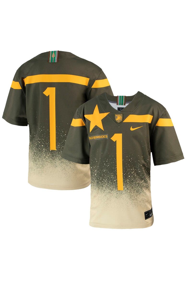 Youth Nike #19 Olive Army Black Knights 1st Armored Division Old Ironsides Untouchable Football Jersey, Main, color, Olive