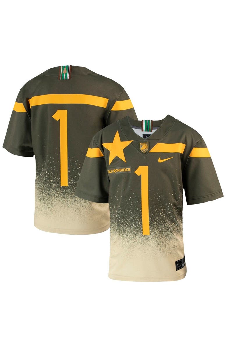 Nike Youth Nike #19 Olive Army Black Knights 1st Armored Division Old Ironsides Untouchable Football Jersey, Main, color, 
