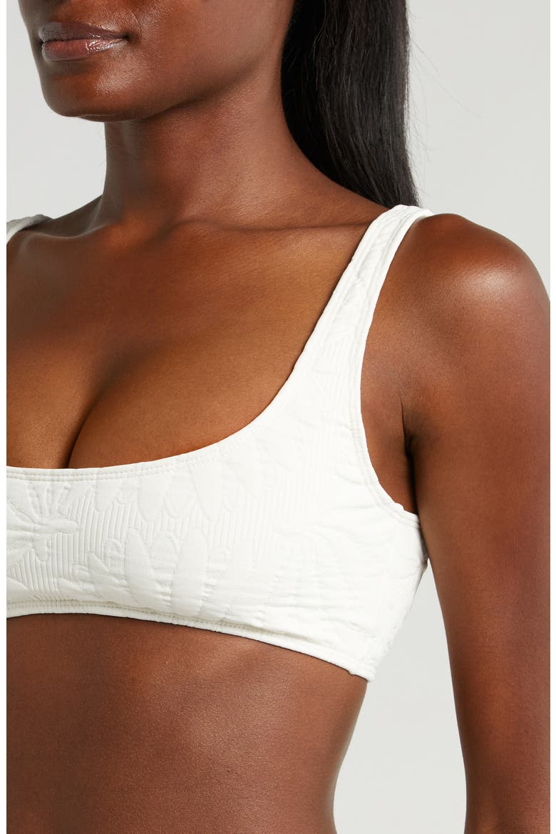 Banana Matelasse Bikini Top, Alternate, color, OFF-WHITE