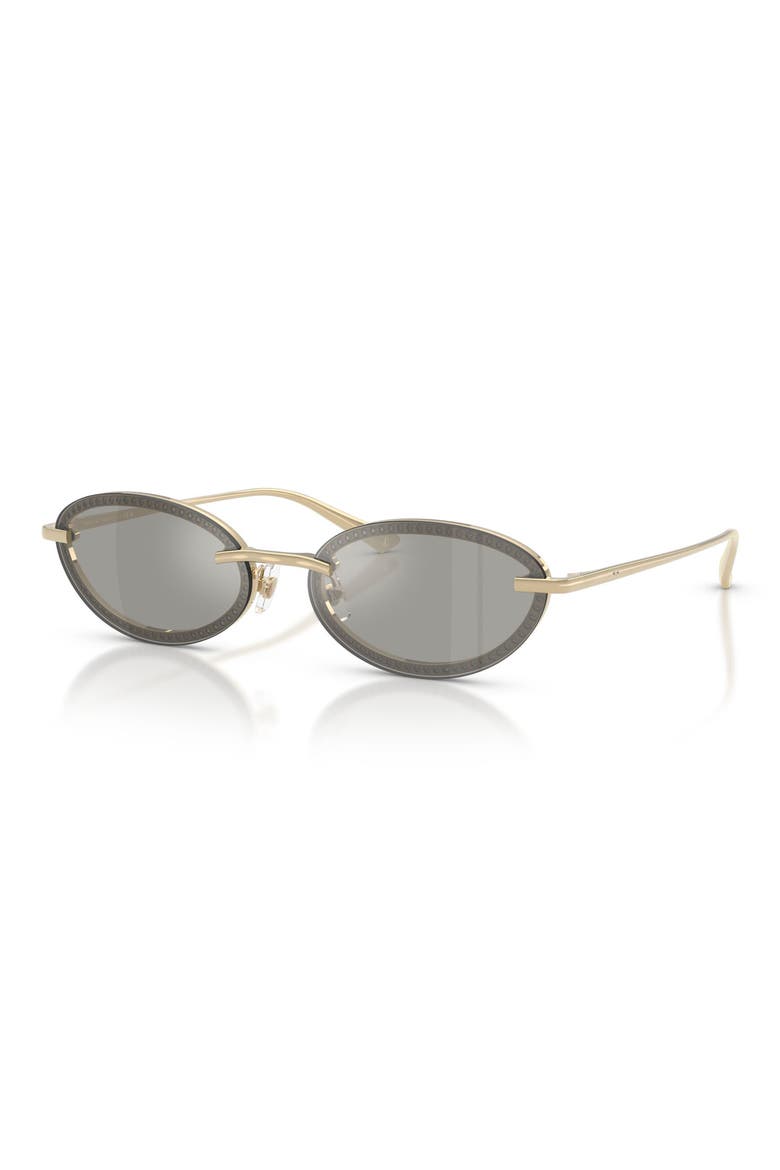 Zina 59mm Oval Sunglasses, Alternate, color, GOLD / GREY MIRROR SILVER