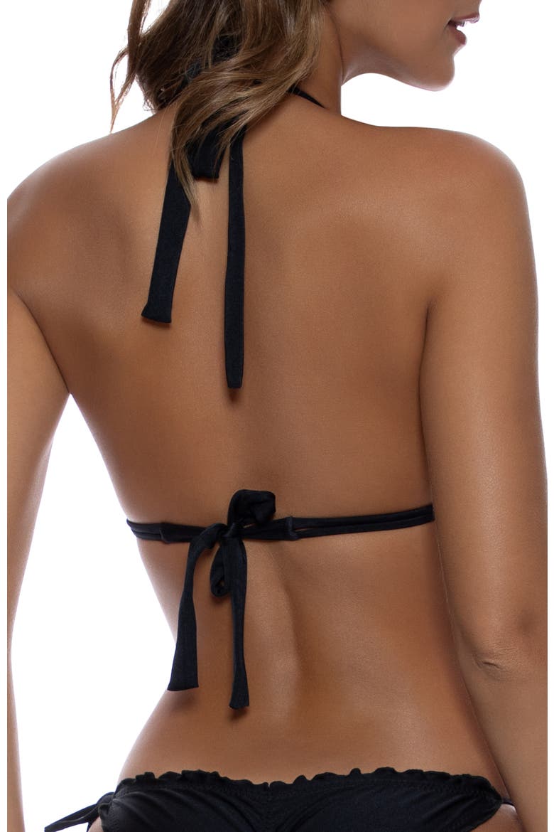 Halter Triangle Top, Alternate, color, Black