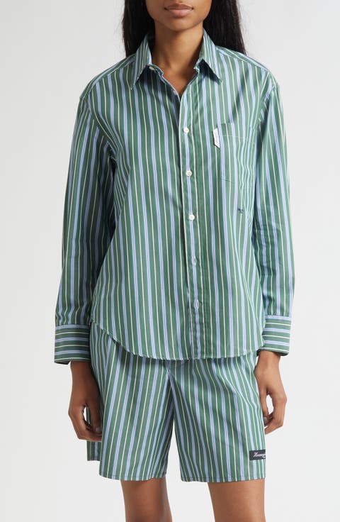 Stripe Oxford Button-Up Shirt