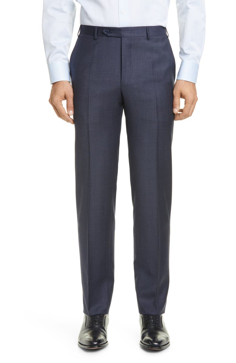 Canali Sienna Soft Plaid Wool Suit, Alternate, color, 