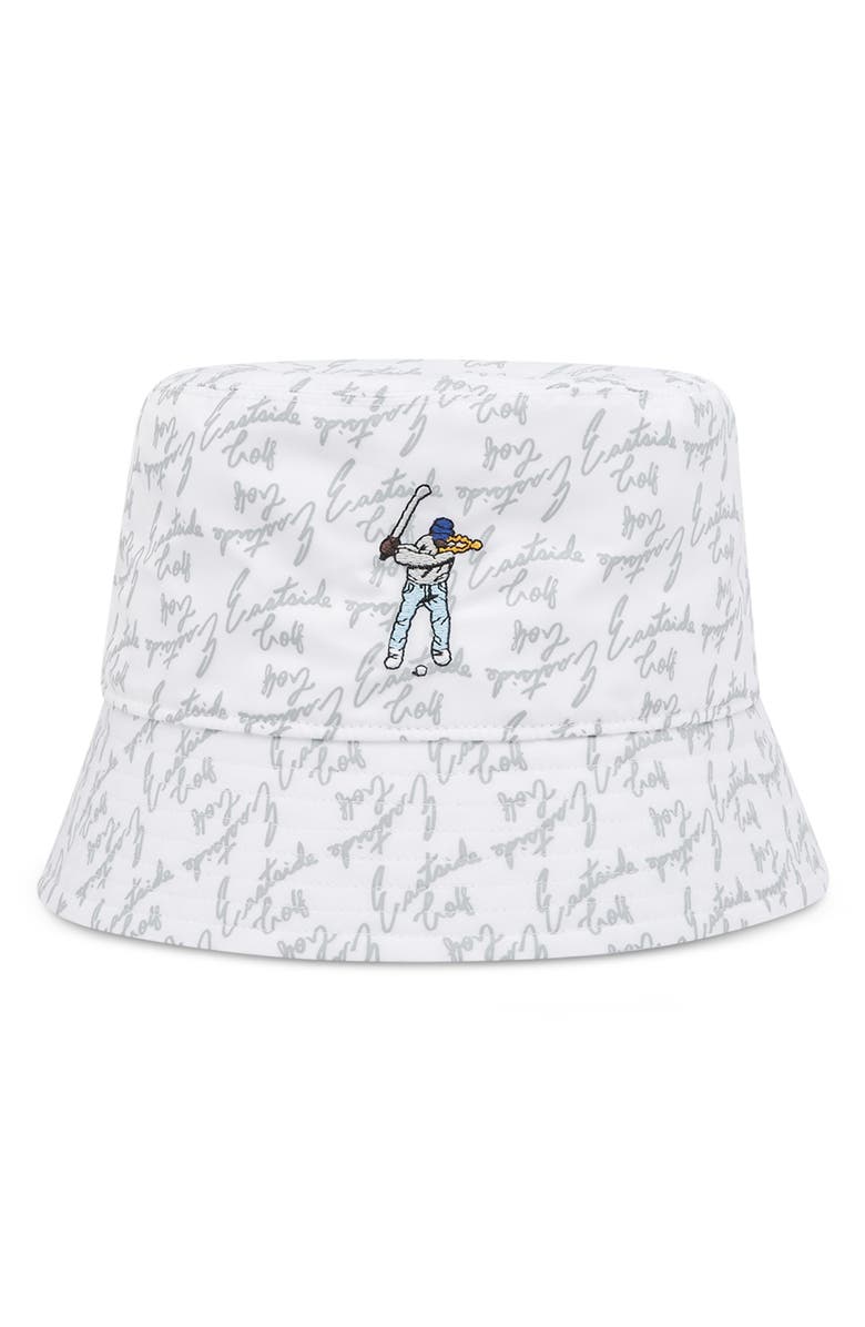 Eastside Golf Script Nylon Bucket Hat, Main, color, 