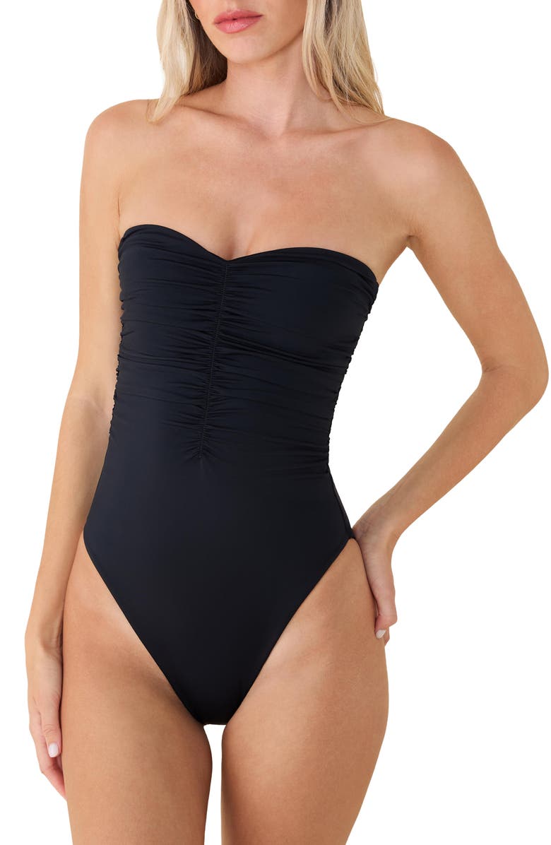 Andie Pana Strapless One-Piece Swimsuit, Alternate, color, 