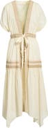 Ramy Brook Audra Lace Trim Tie Front Cover-Up Dress