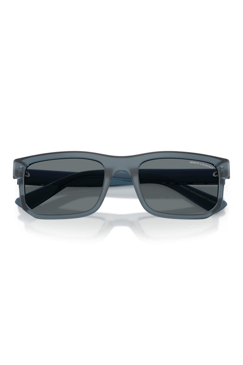 56mm Square Sunglasses, Alternate, color, MATTE FROSTED BLUE / DARK BLUE