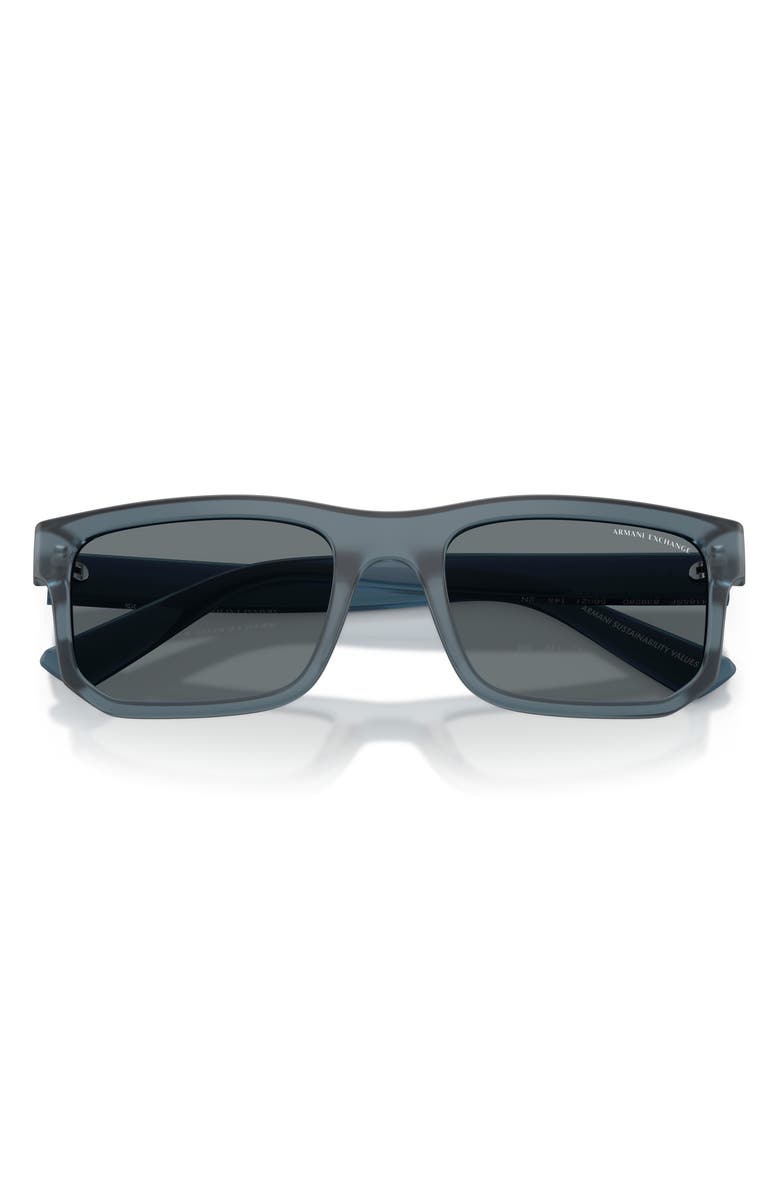 AX Armani Exchange 56mm Square Sunglasses, Alternate, color, Matte Frosted Blue / Dark Blue