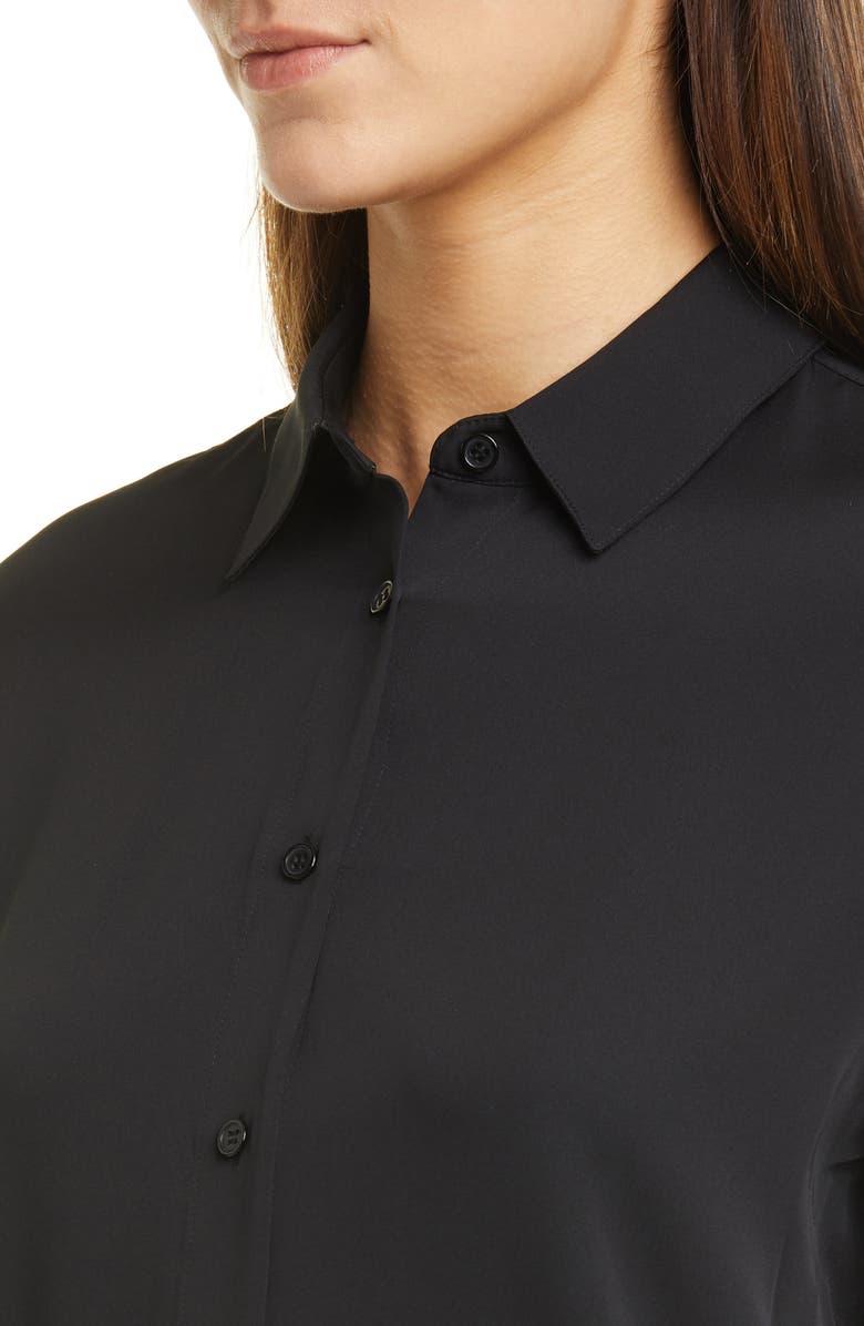 Nordstrom Signature Long Sleeve Stretch Silk Button-Up Shirt, Alternate, color, 