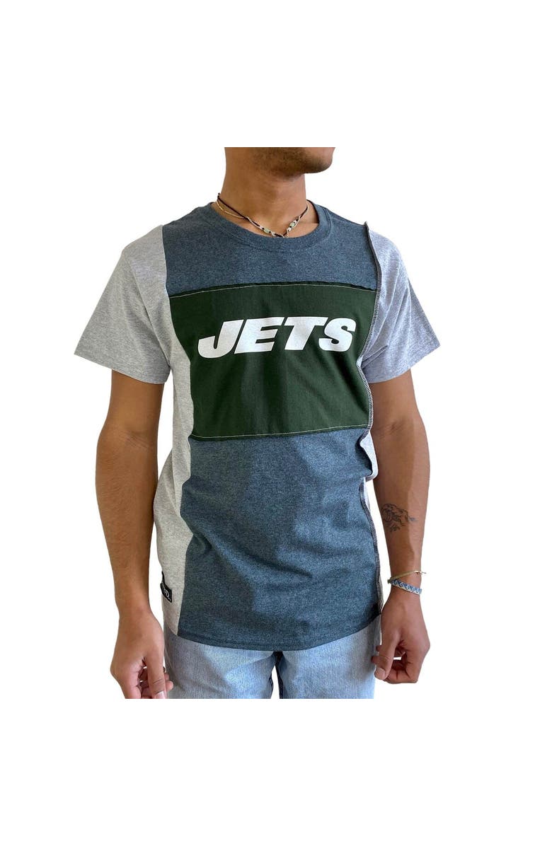 REFRIED APPAREL Men's Refried Apparel Heather Charcoal New York Jets Sustainable Split T-Shirt, Main, color, 