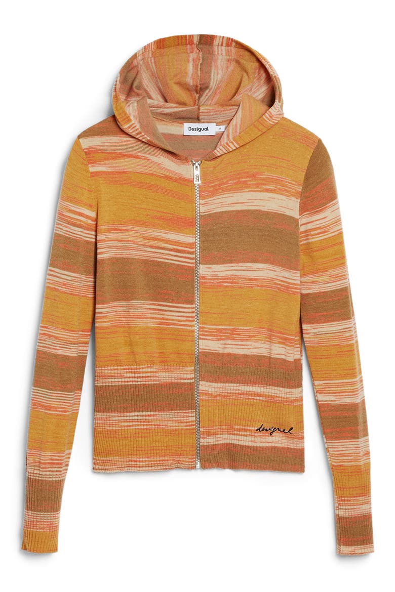 Space Dye Sweater Hoodie, Alternate, color, ORANGE